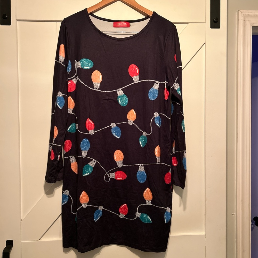 For G and PL Christmas Holiday Lights Tunic Dress Womens Size XL - Picture 4 of 4
